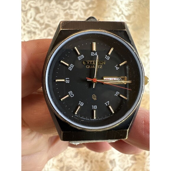 Rare Citizen 6101-S05413 Black Tone Quartz Day Date Military Time Watch - Picture 7 of 8